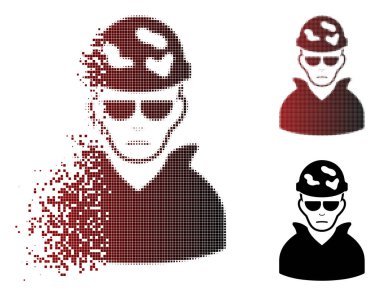 Dolor piksel yarı ton asker simgesi zarar