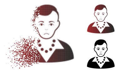 Acınacak rendelenmiş Pixelated yarı ton Trendy adam simgesi