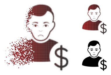 Ne yazık ki çürümüş piksel yarı ton Kullanıcı dolar simgesi