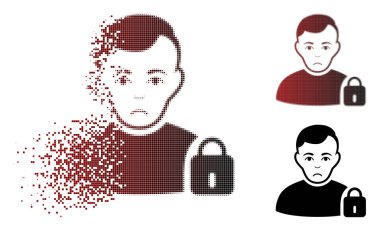 Ne yazık ki Pixelated yarı ton Kullanıcı hareket simgesi kilitli