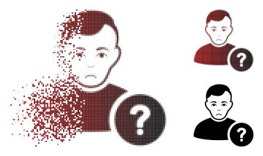 Dolor piksel yarı ton Kullanıcı soru simgesi kırılmış