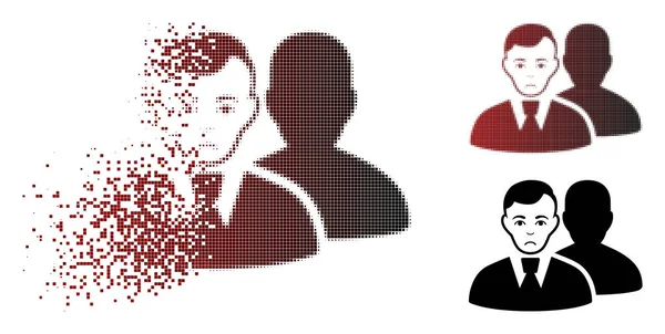 Долор разложила Pixelated Halftone Users Icon — стоковый вектор