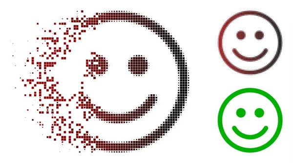 Bewegte pixelige Smiley-Ikone — Stockvektor