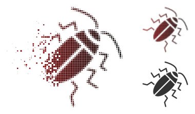 Hasarlı piksel yarı ton Cucaracha simgesi