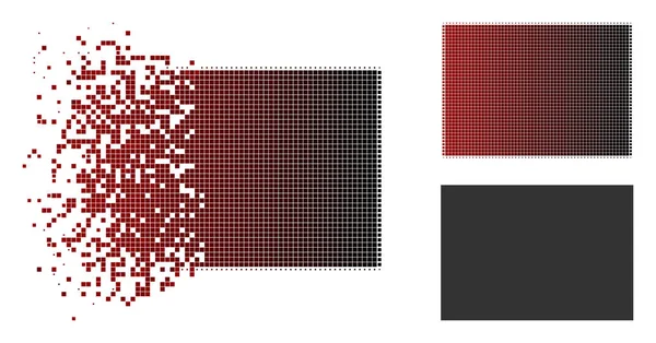 Разложившийся пиксельный полутоновый прямоугольник — стоковый вектор