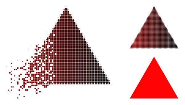 Dust Pixelated Halftone Filled Triangle Icon