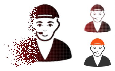 Tahribe piksel yarı ton çağrı merkezi operatörü simgesi