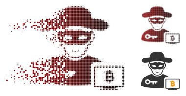 Kırık piksel noktalı resim Bitcoin Hacker simgesi