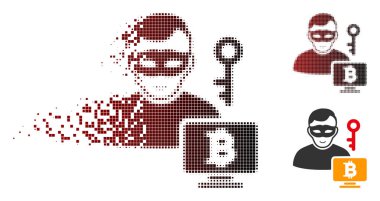 Rendelenmiş nokta noktalı resim Bitcoin Hacker simgesi