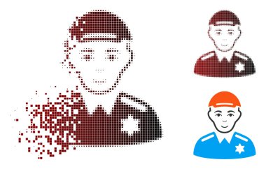 Yüzü yok olan nokta yarı ton polis Şerif simgesiyle