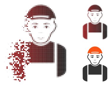 Pixelated noktalı resim alt simge yüzü ile eriterek