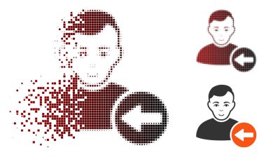 Yüz ile dağınık nokta noktalı resim önceki kullanıcı simgesi
