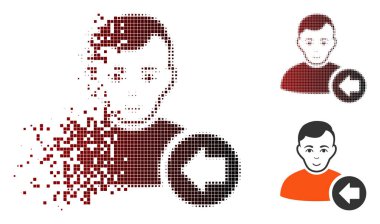 Noktalı yarım ton önceki kullanıcı simgesi yüz zarar