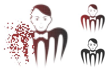 Noktalı yarım ton Spectre adam simge yüzü ile harcanmış