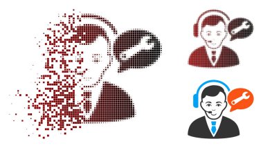 Yüz ile kırık piksel yarı ton destek Yöneticisi simgesini