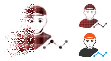 Yarı ton Kullanıcı grafik simgesini yüzü ile noktalı ışıltı