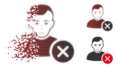 Rendelenmiş piksel yarı ton Kullanıcı Sil simgesine yüz