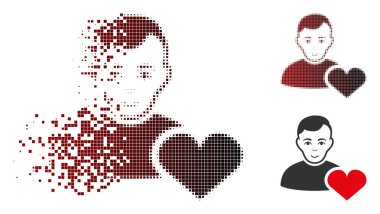 Noktalı yarım ton Kullanıcı sık kalp simgesi yüz ile imha