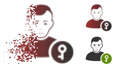 Dağınık nokta yarı ton Kullanıcı anahtar simgesiyle yüz