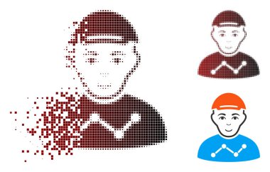 Dağınık nokta yarı ton Kullanıcı istatistikleri simgesi ile yüz