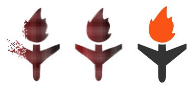 Nokta yarı ton dağılmakta uçak simgesi ateş