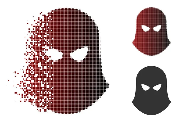 Pixel quebrado Halftone Terrorista Balaklava Icon —  Vetores de Stock