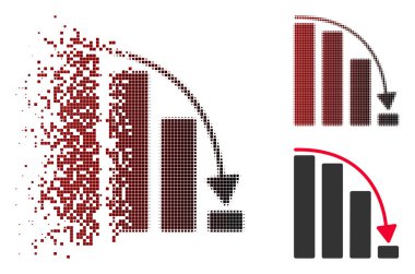 İvme Bar grafik simgesini düşen kırık noktalı noktalı resim