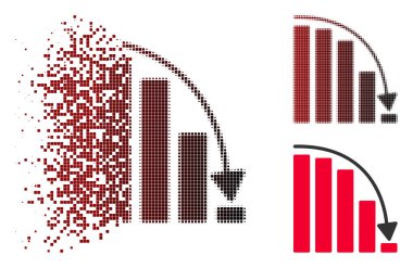 Hareketli Pixelated ivme grafik simgesini düşen noktalı resim