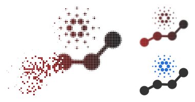 Işıltı piksel yarı ton Cardano eğilim simgesi