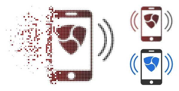 Dissolution Pixelated Halftone NEM Mobile Banking Icône — Image vectorielle