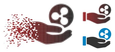 Hareketli nokta yarı ton el almak dalgalanma simgesi