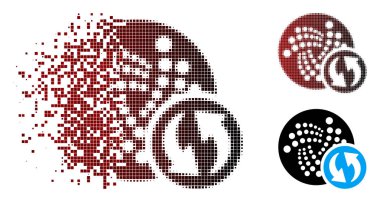 Rendelenmiş Pixelated yarı ton Iota yenileme simgesi