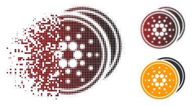 Pixelated yarı ton Cardano sikke simge dağılmakta
