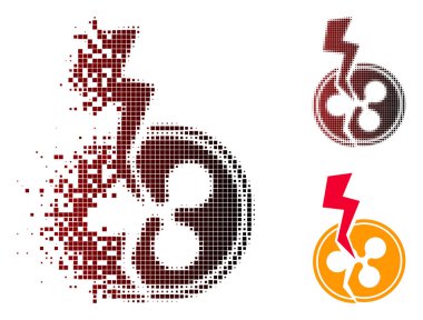 Toz Pixelated yarı ton dalgalanma kazasında yıldırım ikonuna