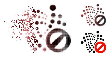 Pixelated yarı ton dur Iota simgesi dağılmakta