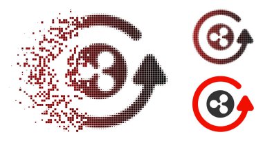 Işıltı piksel yarı ton dalgalanma para iadesi simgesi