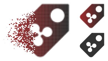 Kaybolan noktalı yarım ton dalgalanma fiyat etiketi simgesi