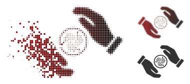 Kaybolan nokta yarı ton Iota bakım el simgesi