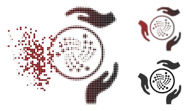 Hasarlı noktalı yarım ton Iota bakım el simgesi