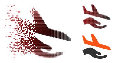 Rendelenmiş noktalı yarım ton havacılık destek simgesi