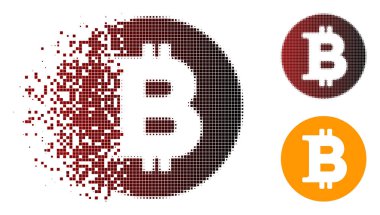 Noktalı resim Bitcoin sikke simge toz noktalı