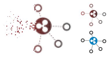 Nokta yarı ton dalgalanma ilişkiler simgesi dağılmakta