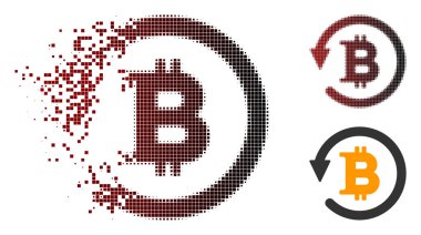 Eriterek Pixelated noktalı resim Bitcoin ters ibraz simgesi