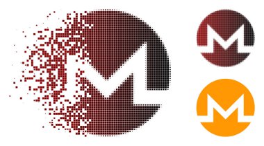 Nokta yarı ton Monero simgesi dağılmakta