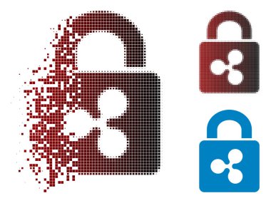 Kaybolan piksel yarı ton dalgalanma kilit simgesi