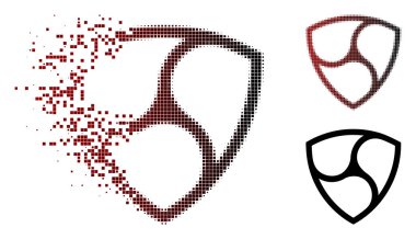 Hareketli noktalı yarım ton Nem para birimi simgesi