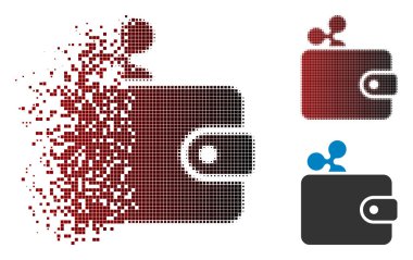 Pixelated yarı ton dalgalanma cüzdanınızdan simgesi dağılmakta