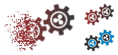 Kaybolan noktalı yarım ton dalgalanma geliştirme Gears simgesi