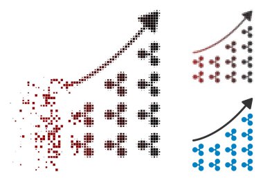 Grafik simgesini büyüyen dağınık piksel yarı ton dalgalanma