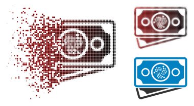 Harcanmış piksel yarı ton Iota banknotlar simgesi